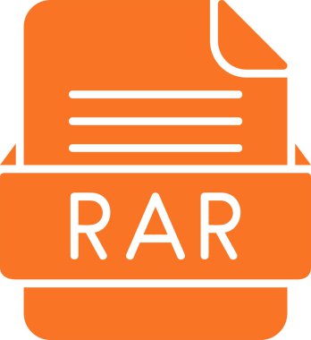 RAR dosya simgesi, vektör illüstrasyonu   