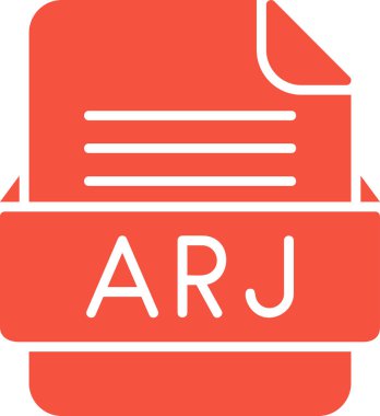 ARJ dosya web simgesi, vektör illüstrasyonu   