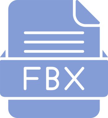 FBX dosya web simgesi, vektör illüstrasyonu   