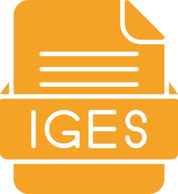 IGES dosya web simgesi, vektör illüstrasyonu   