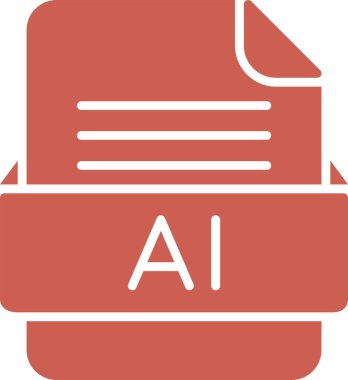  AI dosya simgesi, vektör illüstrasyonu  