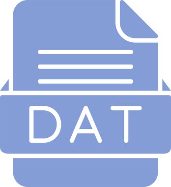 DAT dosya web simgesi, vektör illüstrasyonu  