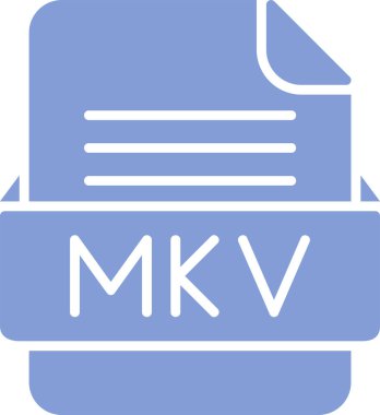 MKV dosya simgesi, vektör illüstrasyonu  