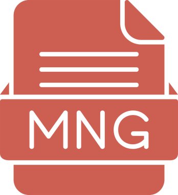  MNG dosya simgesi, vektör illüstrasyonu  