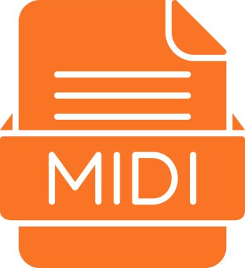 MIDI dosya simgesi, vektör illüstrasyonu  