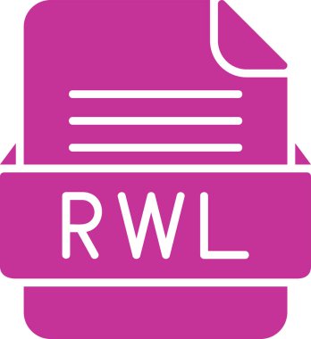  RWL dosya simgesi, vektör illüstrasyonu  