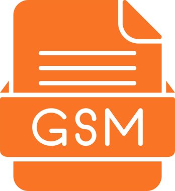 GSM dosya simgesi, vektör illüstrasyonu  