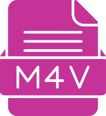 M4V dosya web simgesi, vektör illüstrasyonu  