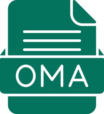 OMA dosya web simgesi, vektör illüstrasyonu  
