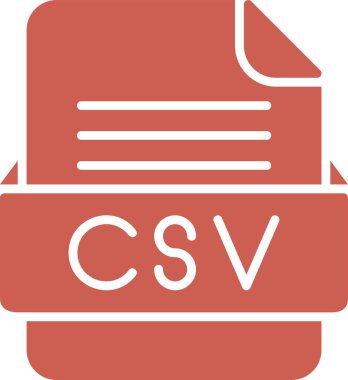 CSV dosya simgesi, vektör illüstrasyonu  