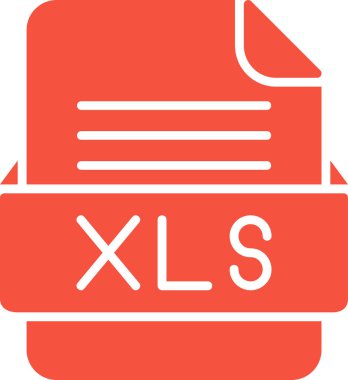 XLS dosya web simgesi, vektör illüstrasyonu  