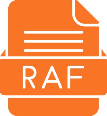 RAF dosyası, belge simgesi, vektör illüstrasyonu  