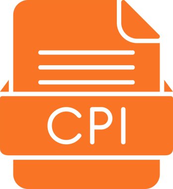  CPI dosyası, belge simgesi, vektör illüstrasyonu  