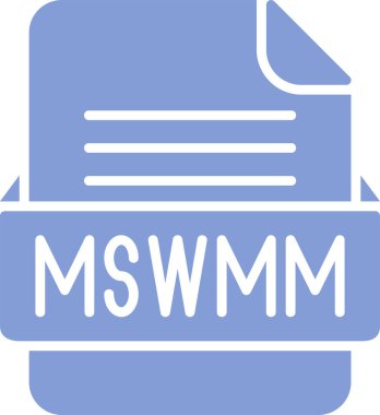 MSWMM dosyası, belge simgesi, vektör illüstrasyonu  