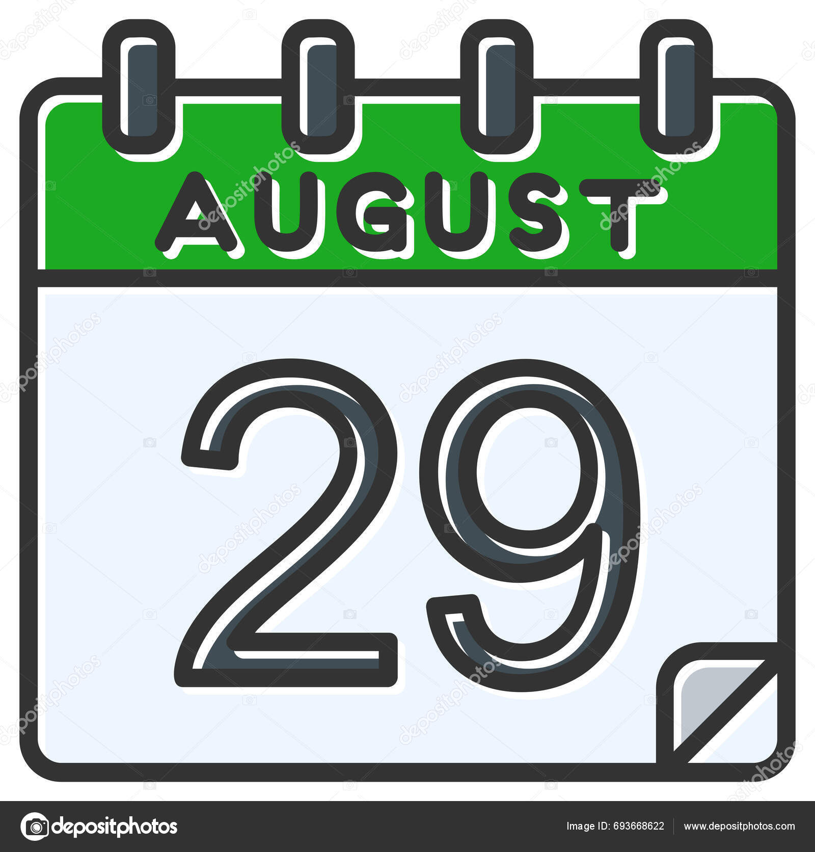 Vector Illustration Calendar Date August Stock Vector by ©Robert-Angle