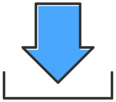  Downloading icon on  white background.