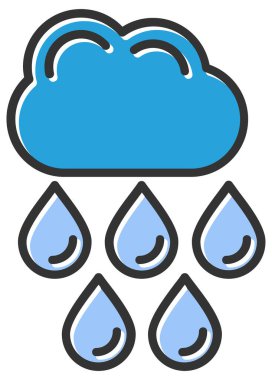 Dolu dizaynda bulut yağmuru simgesi