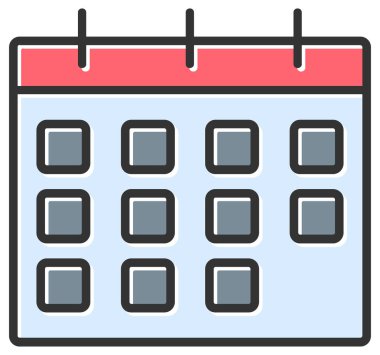 Takvim simgesi. Düz dizayn. vektör illüstrasyonu.