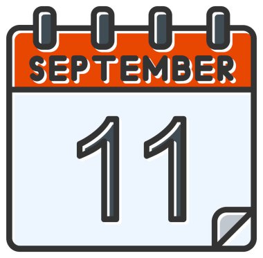 Vektör çizimi. 11 Eylül tarihli takvim