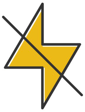 Flash off simgesi. vektör illüstrasyonu