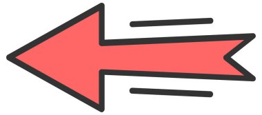 Eğilim biçimi izole edilmiş arkaplanda sol ok simgesi