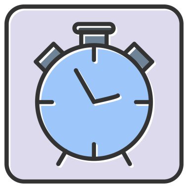 Çalar saat simgesi. Web tasarımı için saat vektör simgelerinin özet çizimi