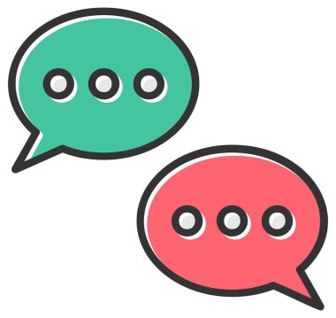 Beyaz arka plan üzerinde izole konuşma balonları