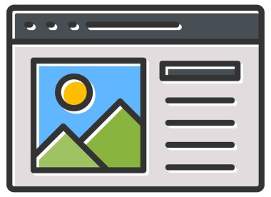 Web İçeriğinin vektör illüstrasyonu