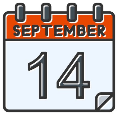 Vektör çizimi. 14 Eylül tarihli takvim