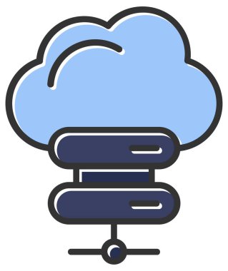 Bulut Depolama Ağı simgesi basit illüstrasyon