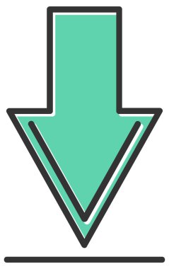 Ok aşağı simgesi. vektör çizim biçimi 