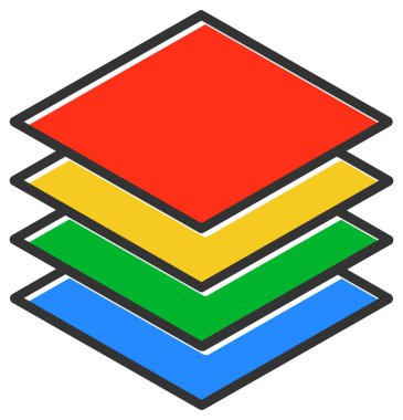  Katmanlar web simgesi vektör illüstrasyonu
