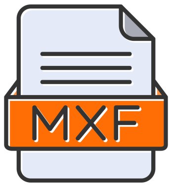  MXF dosya web simgesi, vektör illüstrasyonu   