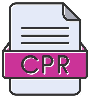 CPR dosya simgesi, vektör illüstrasyonu   