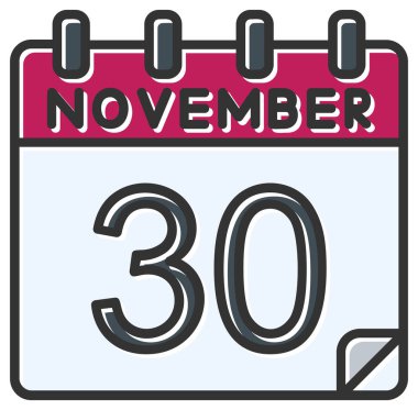 Vektör çizimi. 30 Kasım tarihli takvim
