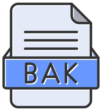  BAK dosya web simgesi, vektör illüstrasyonu   