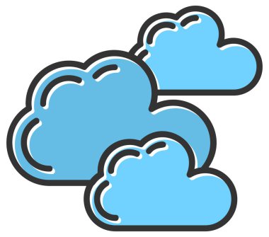 Bulutlar. Web simgesi basit illüstrasyon