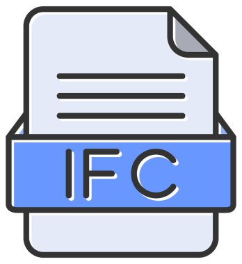  IFC dosya web simgesi, vektör illüstrasyonu   