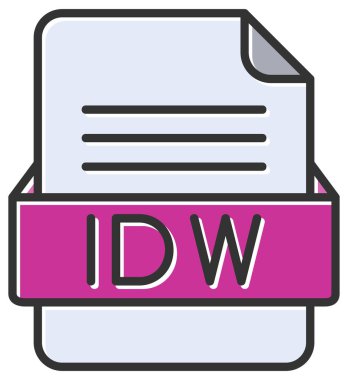  IDW dosya web simgesi, vektör illüstrasyonu   