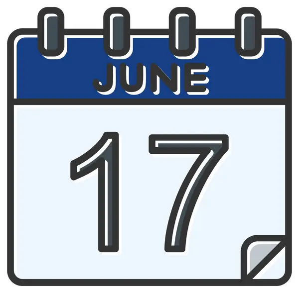 Vektör çizimi. 17 Haziran tarihli takvim