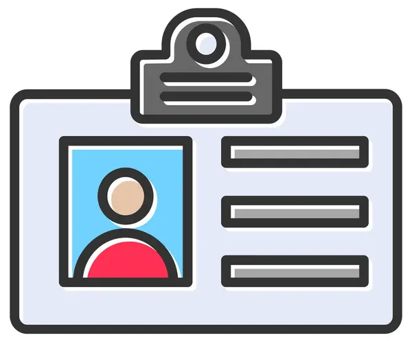 Kimlik kartı simgesi, vektör illüstrasyonu