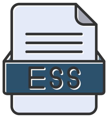  ESS dosya web simgesi, vektör illüstrasyonu   