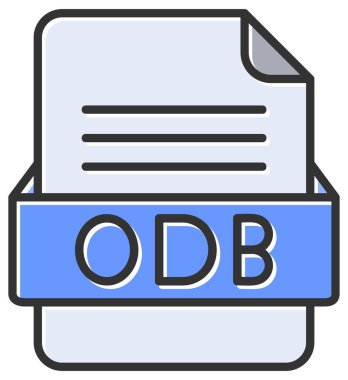 ODB dosya web simgesi, vektör illüstrasyonu   