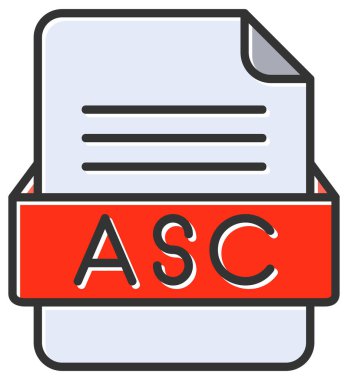 ASC dosya web simgesi, vektör illüstrasyonu   