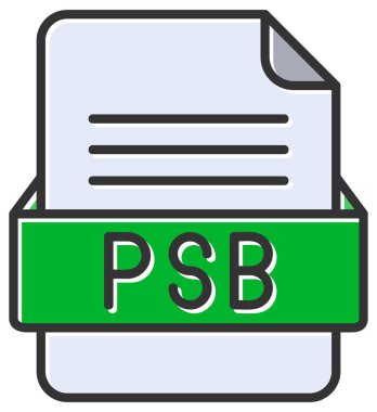 PSB dosya web simgesi, vektör illüstrasyonu   