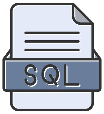  SQL dosya web simgesi, vektör illüstrasyonu   