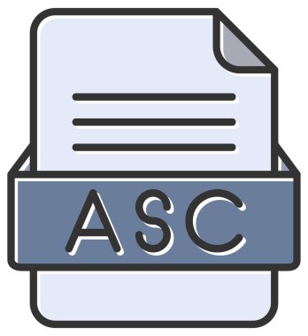  ASC dosya web simgesi, vektör illüstrasyonu   