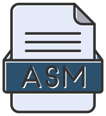 ASM dosya web simgesi, vektör illüstrasyonu   