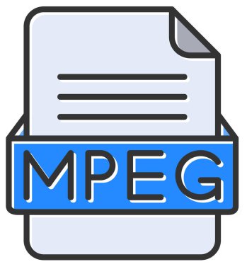 MPEG dosya web simgesi, vektör illüstrasyonu   