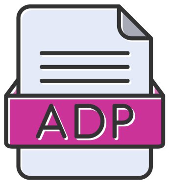 ADP dosya web simgesi, vektör illüstrasyonu   